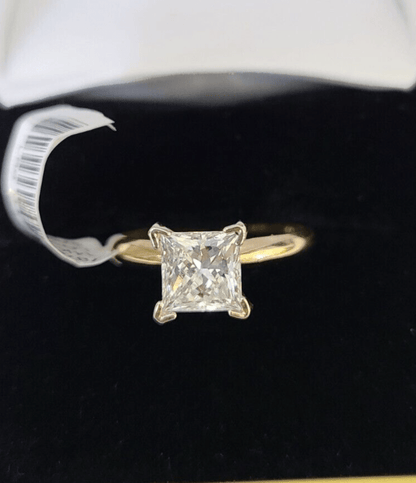 Real 14k Yellow Gold Diamond Ladies Ring Lab Created Women Engagement Wedding - Reva Jeweler