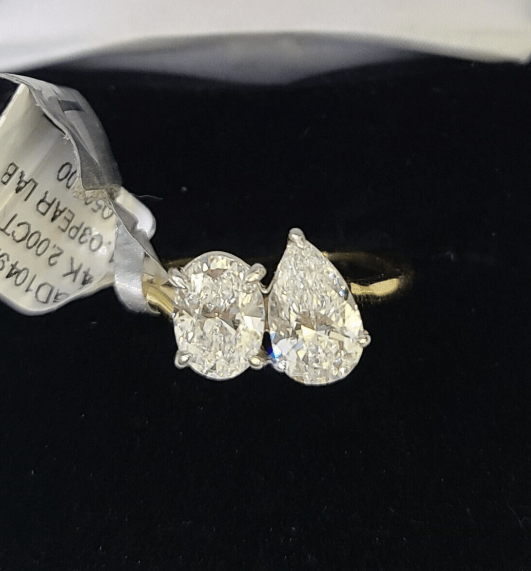 Real 14k Yellow Gold Diamond Ladies Ring Lab Created Women Engagement Wedding - Reva Jeweler