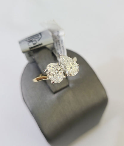Real 14k Yellow Gold Diamond Ladies Ring Lab Created Women Engagement Wedding - Reva Jeweler