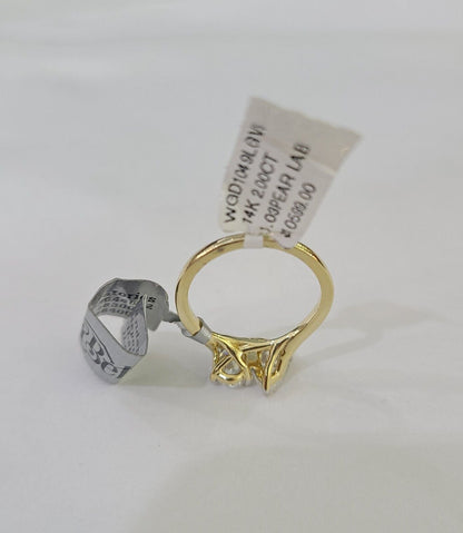 Real 14k Yellow Gold Diamond Ladies Ring Lab Created Women Engagement Wedding - Reva Jeweler