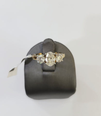 Real 14k Yellow Gold Diamond Ladies Ring Lab Created Women Engagement Wedding - Reva Jeweler