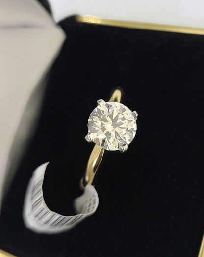 Real 14k Yellow Gold Diamond Ladies Ring Lab Created Women Engagement Wedding - Reva Jeweler