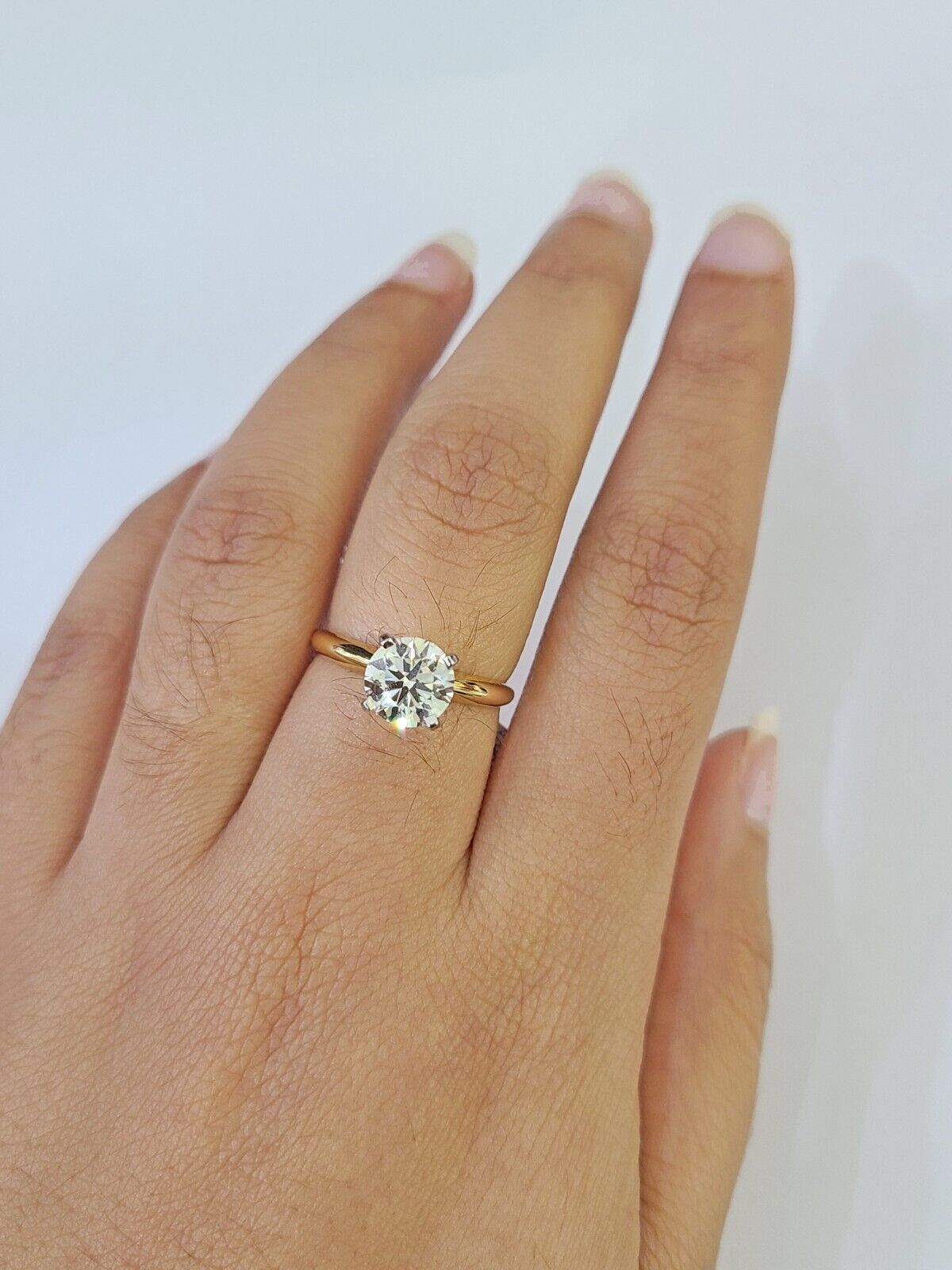 Real 14k Yellow Gold Diamond Ladies Ring Lab Created Women Engagement Wedding - Reva Jeweler