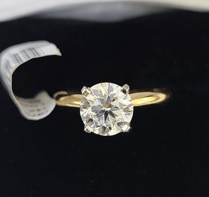 Real 14k Yellow Gold Diamond Ladies Ring Lab Created Women Engagement Wedding - Reva Jeweler