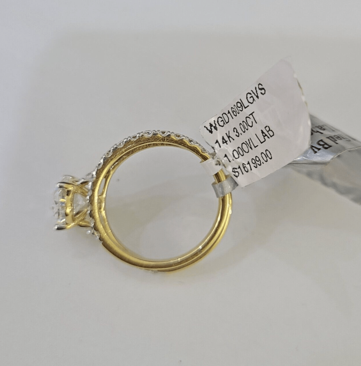 Real 14k Yellow Gold Diamond Ladies Ring SETLab Created Women Engagement Wedding - Reva Jeweler