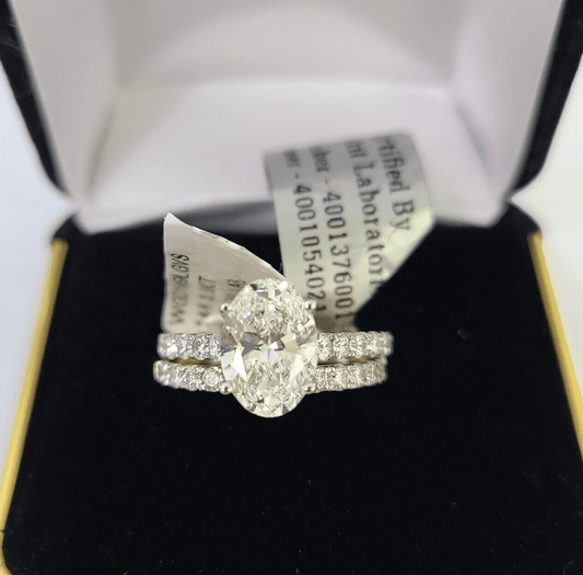 Real 14k Yellow Gold Diamond Ladies Ring SETLab Created Women Engagement Wedding - Reva Jeweler