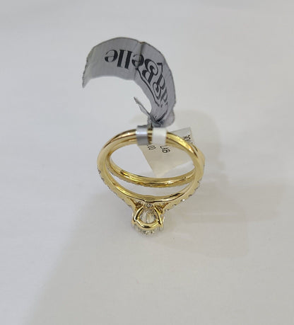 Real 14k Yellow Gold Diamond Ladies Ring SETLab Created Women Engagement Wedding - Reva Jeweler