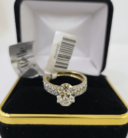 Real 14k Yellow Gold Diamond Ladies Ring SETLab Created Women Engagement Wedding - Reva Jeweler