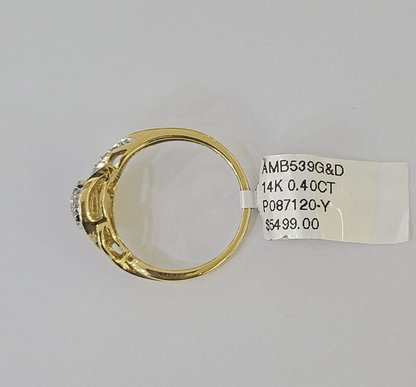 Real 14k Yellow Gold Diamond Ladies Ring Women Engagement Wedding - Reva Jeweler