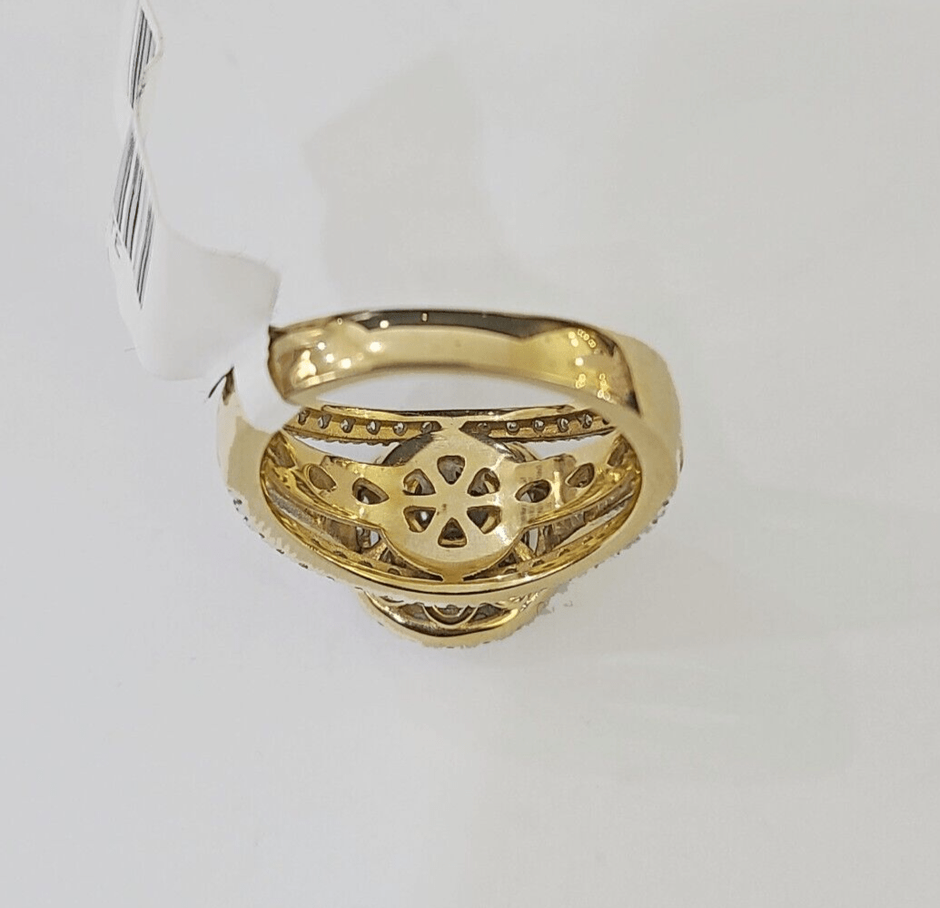 Real 14k Yellow Gold Diamond Ladies Ring Women Engagement Wedding - Reva Jeweler