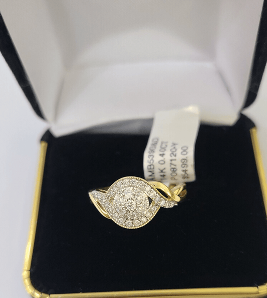 Real 14k Yellow Gold Diamond Ladies Ring Women Engagement Wedding - Reva Jeweler