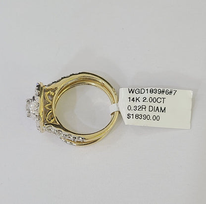 Real 14k Yellow Gold Diamond Ladies Ring Women Engagement Wedding - Reva Jeweler