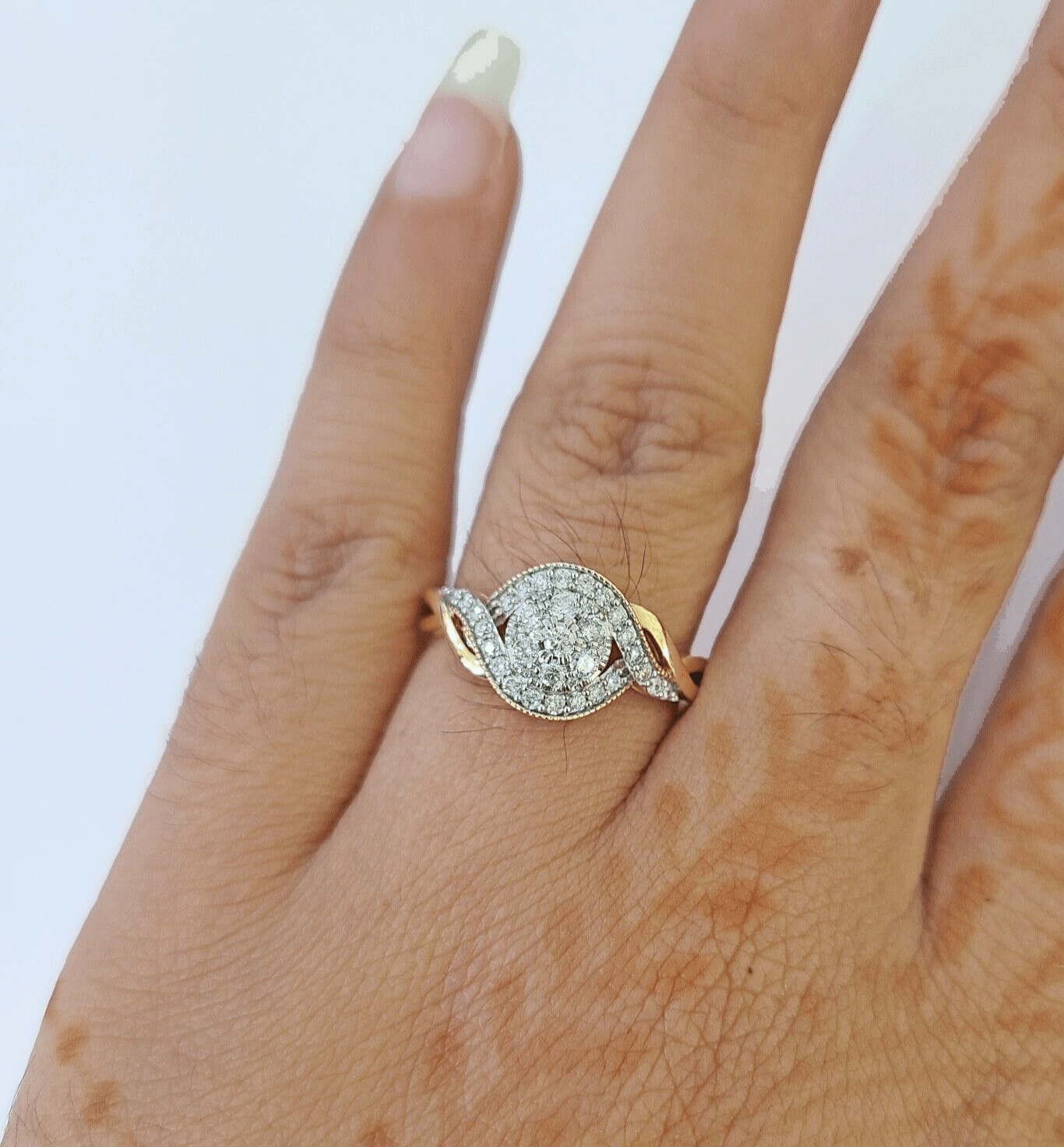 Real 14k Yellow Gold Diamond Ladies Ring Women Engagement Wedding - Reva Jeweler