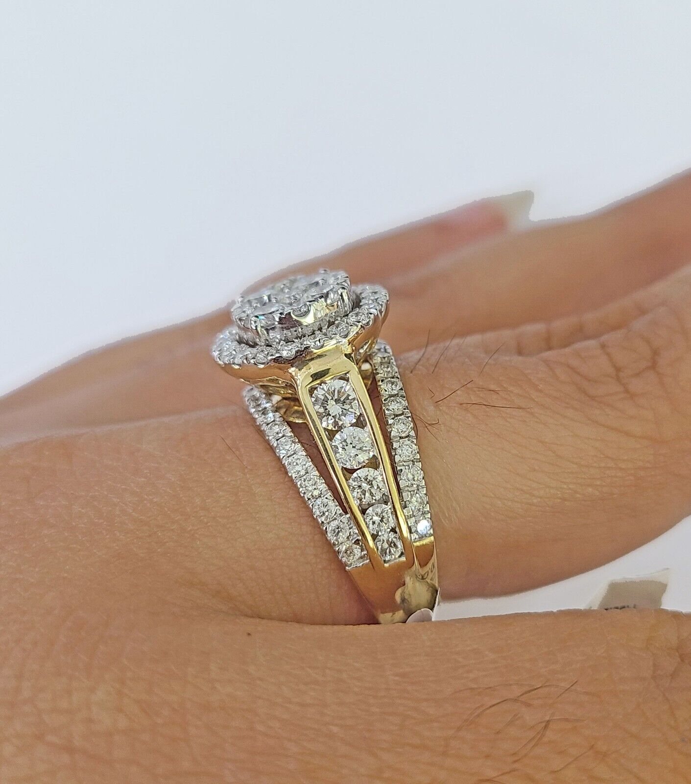 Real 14k Yellow Gold Diamond Ladies Ring Women Engagement Wedding - Reva Jeweler