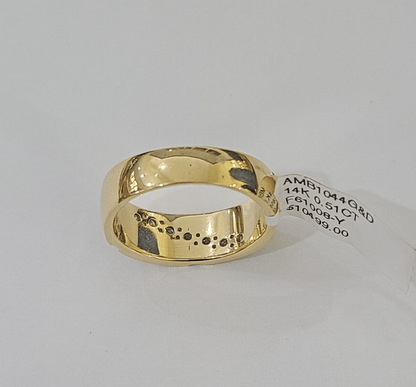 Real 14k Yellow Gold Diamond Mens Ring Band Wedding Engagement Genuine Natural - Reva Jeweler