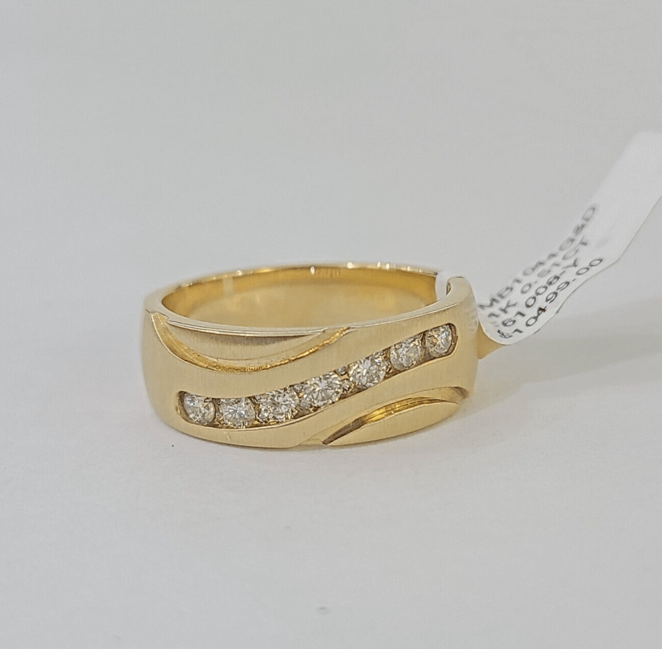 Real 14k Yellow Gold Diamond Mens Ring Band Wedding Engagement Genuine Natural - Reva Jeweler