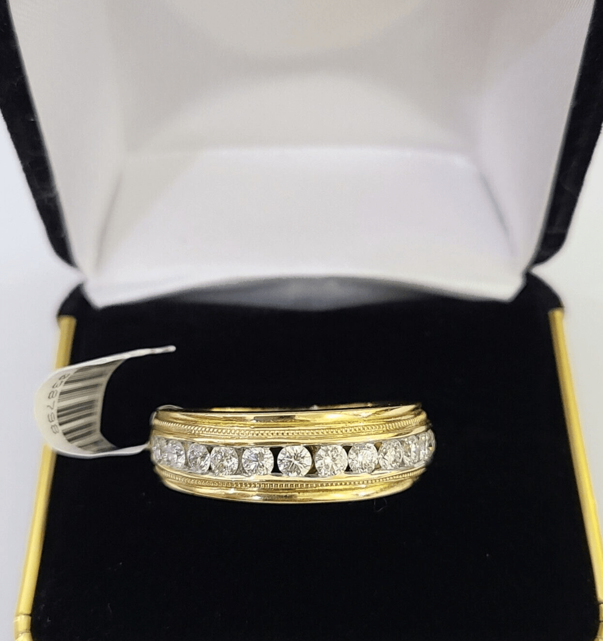Real 14k Yellow Gold Diamond Mens Ring Band Wedding Genuine Natural - Reva Jeweler