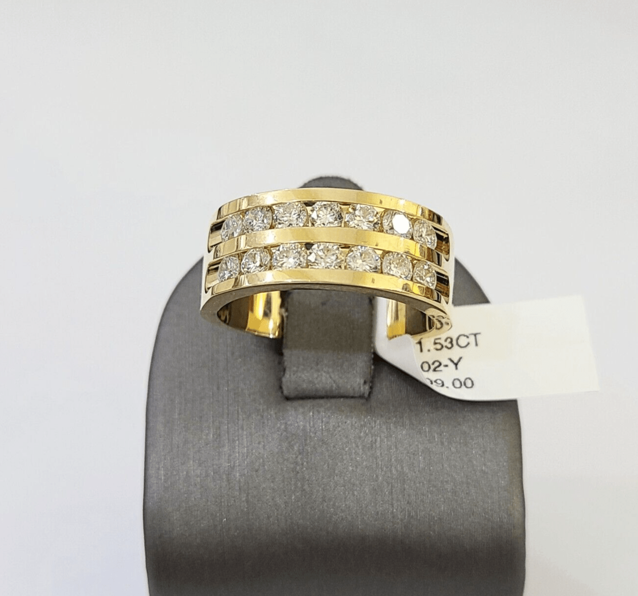 Real 14k Yellow Gold Diamond Mens Ring Band Wedding Genuine Natural - Reva Jeweler