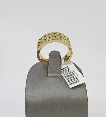 Real 14k Yellow Gold Diamond Mens Ring Band Wedding Genuine Natural - Reva Jeweler