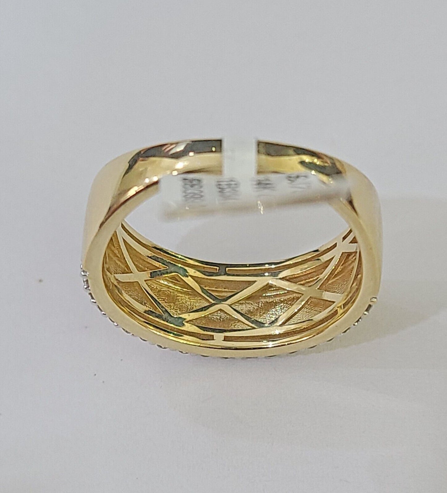 Real 14k Yellow Gold Diamond Mens Ring Band Wedding Genuine Natural - Reva Jeweler