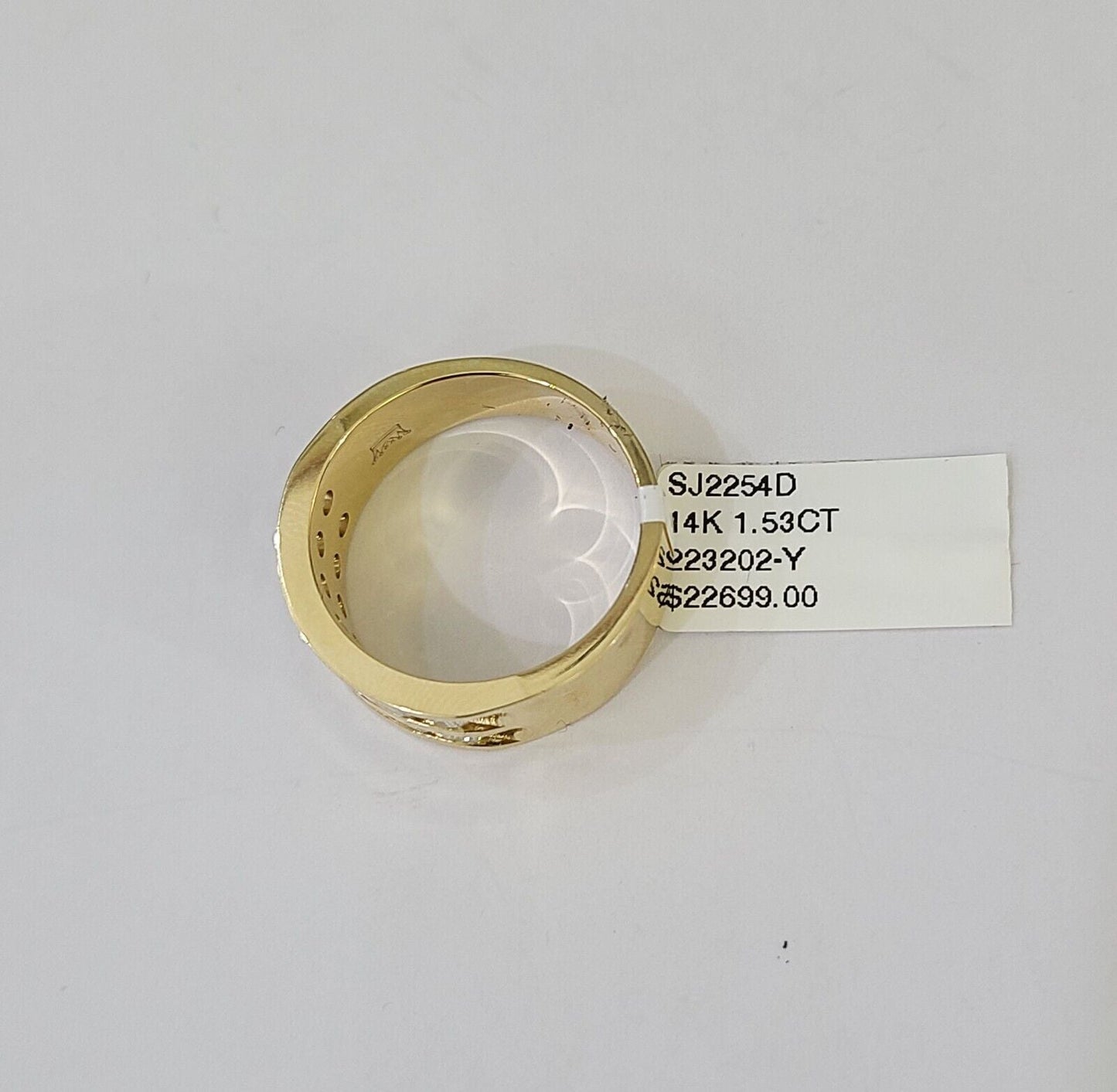 Real 14k Yellow Gold Diamond Mens Ring Band Wedding Genuine Natural - Reva Jeweler