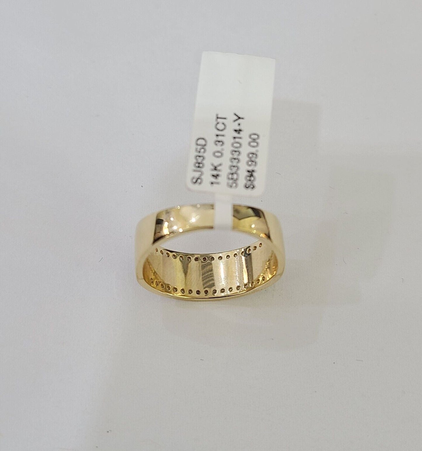 Real 14k Yellow Gold Diamond Mens Ring Band Wedding Genuine Natural Genuine - Reva Jeweler