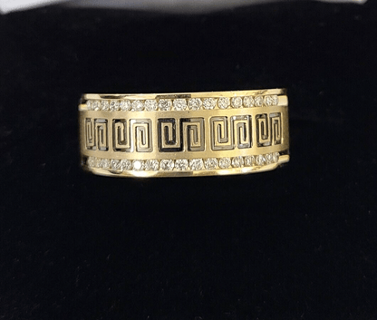 Real 14k Yellow Gold Diamond Mens Ring Band Wedding Genuine Natural Genuine - Reva Jeweler
