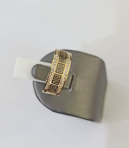 Real 14k Yellow Gold Diamond Mens Ring Band Wedding Genuine Natural Genuine - Reva Jeweler