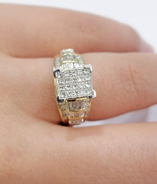 Real 14k Yellow Gold Diamond Ring 1 CT Diamond Ladies Women Band, VALENTINE SALE - Reva Jeweler