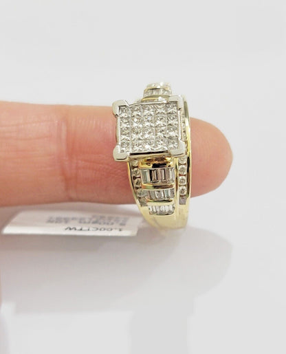 Real 14k Yellow Gold Diamond Ring 1 CT Diamond Ladies Women Band, VALENTINE SALE - Reva Jeweler