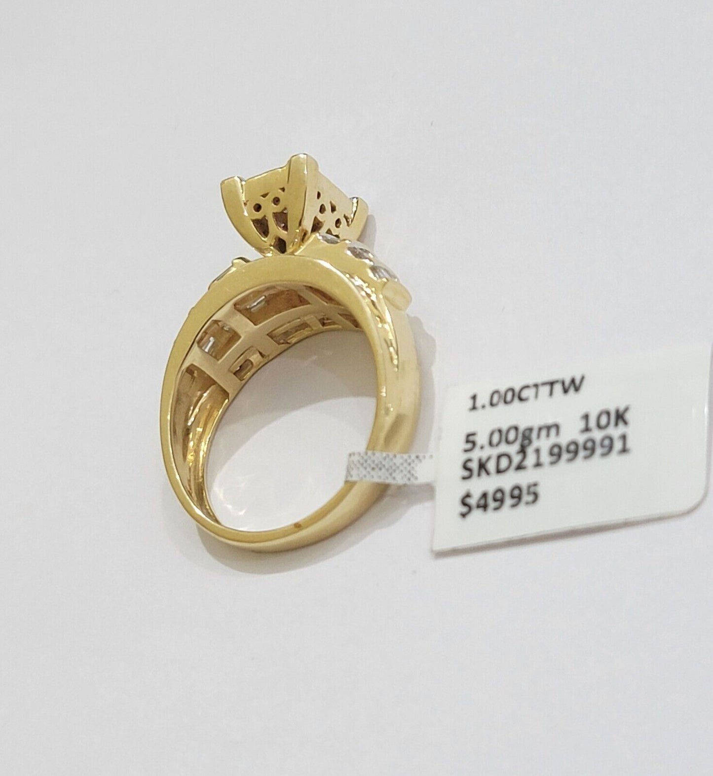 Real 14k Yellow Gold Diamond Ring 1 CT Diamond Ladies Women, Wedding Engagement - Reva Jeweler