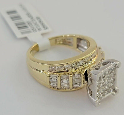 Real 14k Yellow Gold Diamond Ring 2CT Ladies Women Band Genuine, VALENTINE SALE - Reva Jeweler