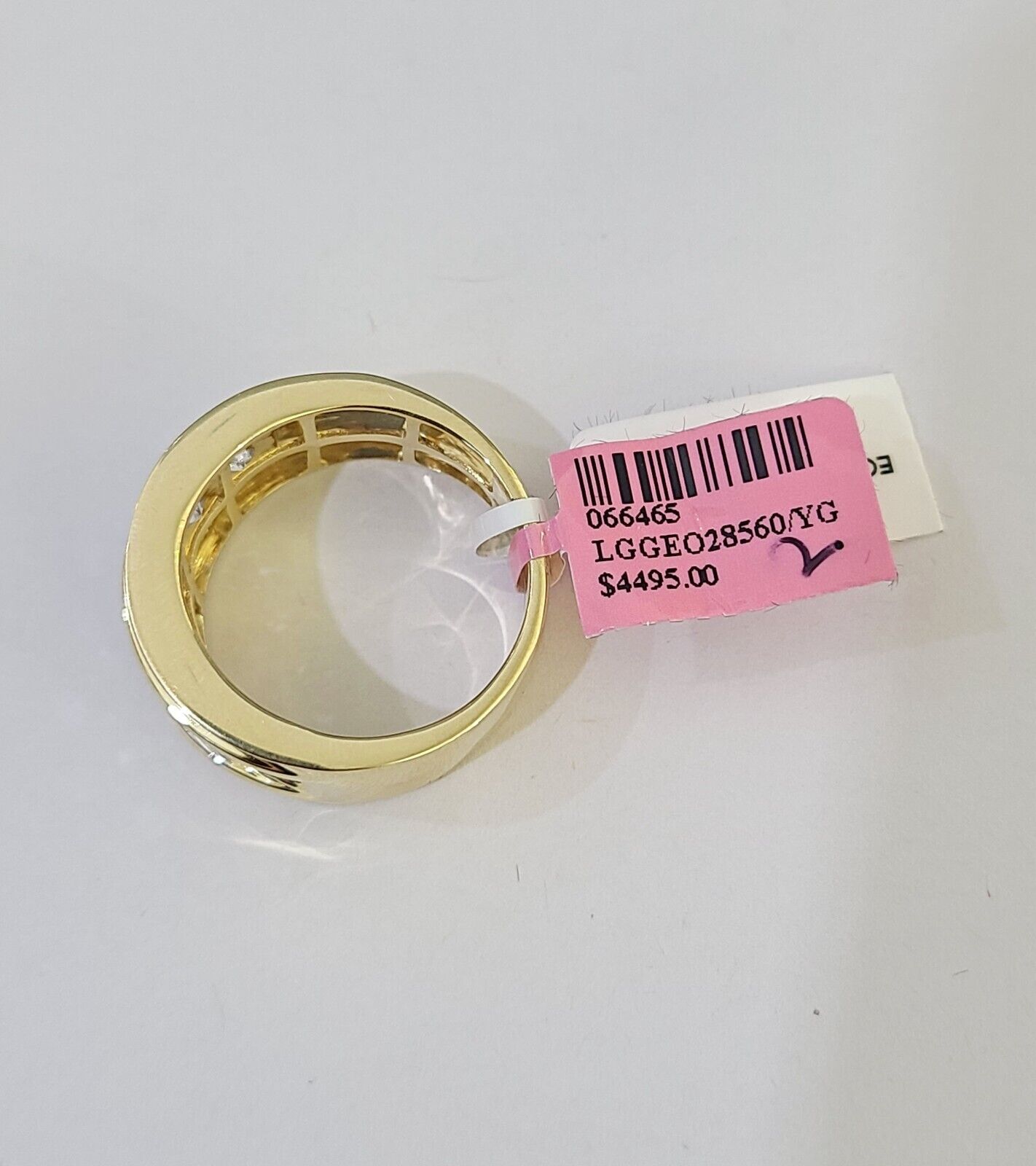 Real 14k Yellow Gold Diamond Ring Lab Created Mens Engagement Wedding Male - GoldenlinQ