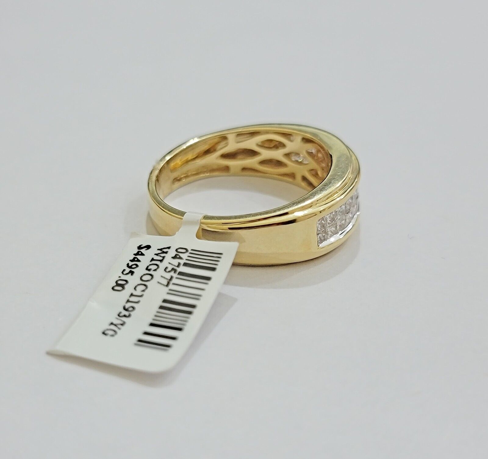 Real 14k Yellow gold Diamond Ring Mens Engagement Wedding Band 0.95 CT Natural D - Reva Jeweler