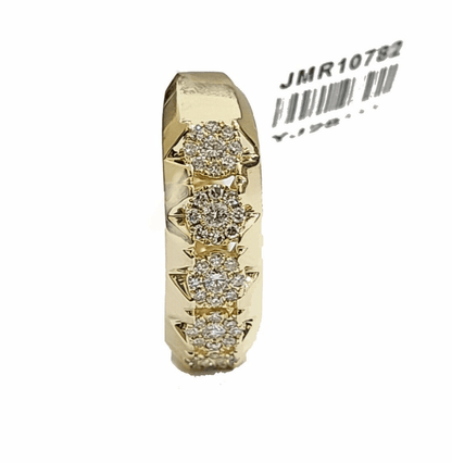 Real 14k Yellow Gold Diamond Ring White Genuine 0.73CT Diamonds 14kt Size 10 - GoldenlinQ