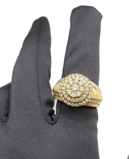 Real 14k Yellow Gold Diamond Ring White Genuine 2.12CT Diamonds 14kt Size 10 - Reva Jeweler