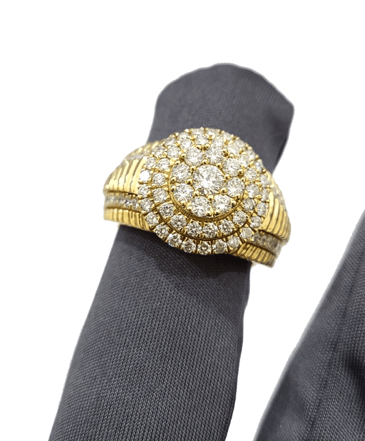 Real 14k Yellow Gold Diamond Ring White Genuine 2.12CT Diamonds 14kt Size 10 - Reva Jeweler