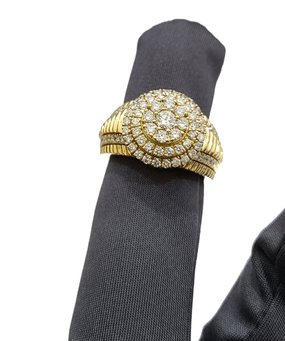 Real 14k Yellow Gold Diamond Ring White Genuine 2.12CT Diamonds 14kt Size 10 - Reva Jeweler