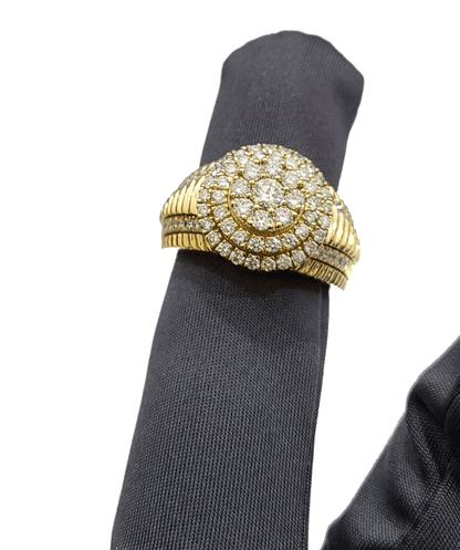 Real 14k Yellow Gold Diamond Ring White Genuine 2.12CT Diamonds 14kt Size 10 - Reva Jeweler