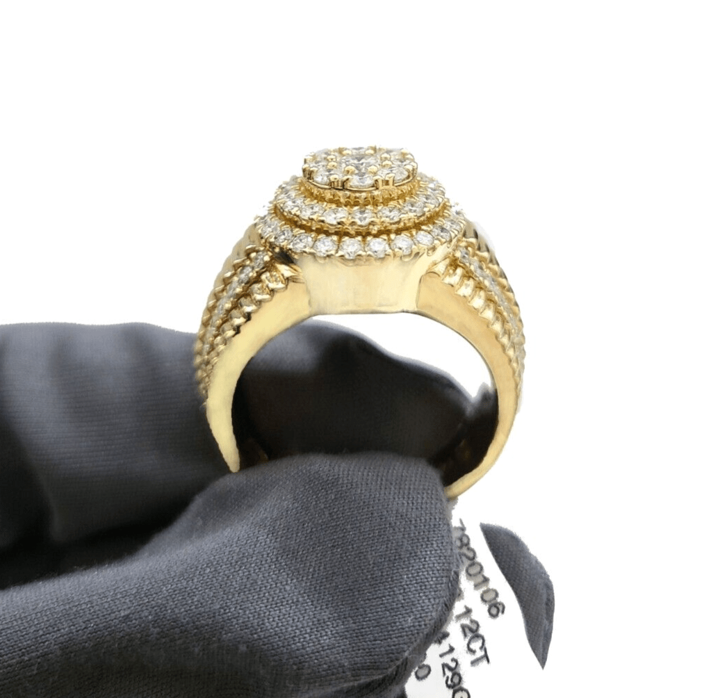 Real 14k Yellow Gold Diamond Ring White Genuine 2.12CT Diamonds 14kt Size 10 - Reva Jeweler