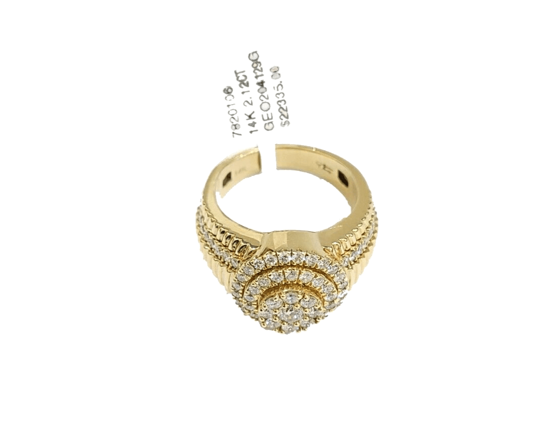 Real 14k Yellow Gold Diamond Ring White Genuine 2.12CT Diamonds 14kt Size 10 - Reva Jeweler