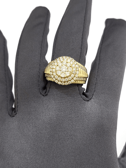 Real 14k Yellow Gold Diamond Ring White Genuine 2.12CT Diamonds 14kt Size 10 - Reva Jeweler