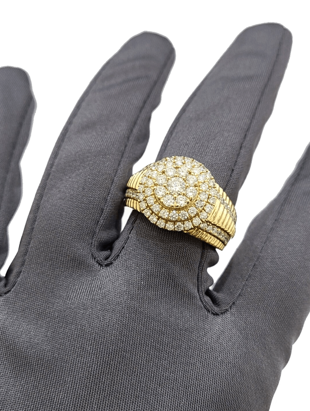 Real 14k Yellow Gold Diamond Ring White Genuine 2.12CT Diamonds 14kt Size 10 - Reva Jeweler