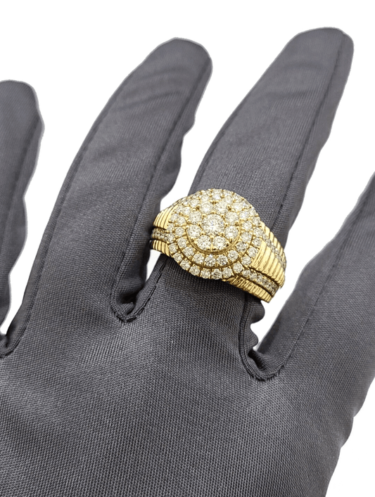 Real 14k Yellow Gold Diamond Ring White Genuine 2.12CT Diamonds 14kt Size 10 - Reva Jeweler