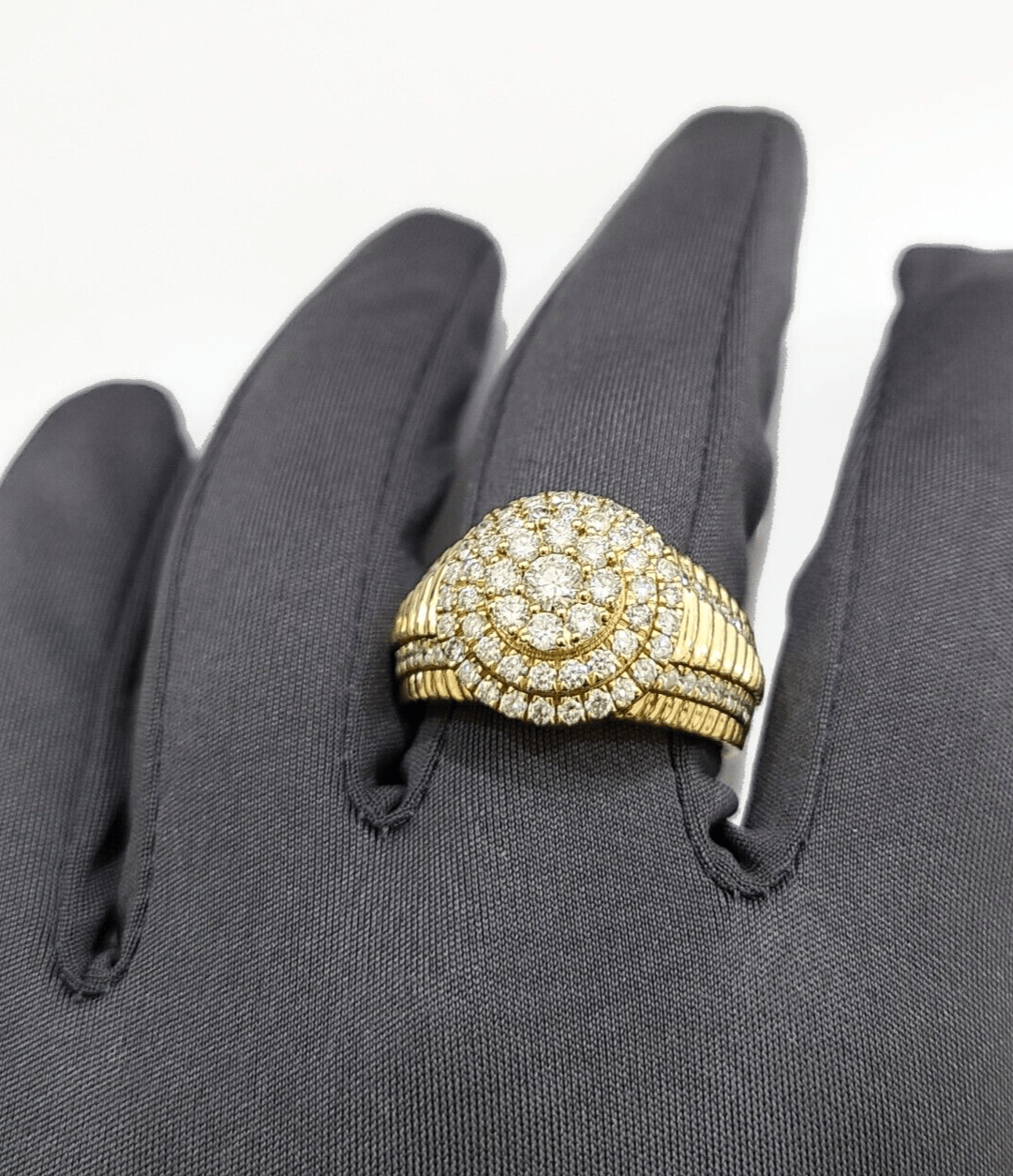 Real 14k Yellow Gold Diamond Ring White Genuine 2.12CT Diamonds 14kt Size 10 - Reva Jeweler