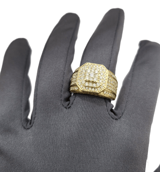 Real 14k Yellow Gold Diamond Ring White Genuine 3.17CT Diamonds 14kt Size 10 - GoldenlinQ