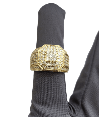 Real 14k Yellow Gold Diamond Ring White Genuine 3.17CT Diamonds 14kt Size 10 - GoldenlinQ