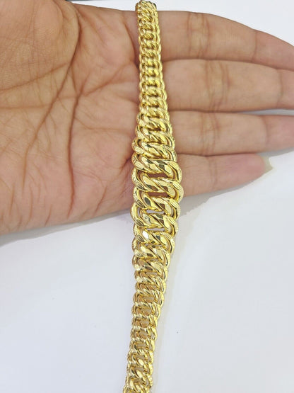 Real 14K Yellow Gold Flat Byzantine Link Bracelet 7.5 inches Long - Reva Jeweler