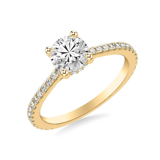 Real 14k Yellow Gold IGI Certified 1.25CT Lab Created Diamond Ring Round VS - Reva Jeweler