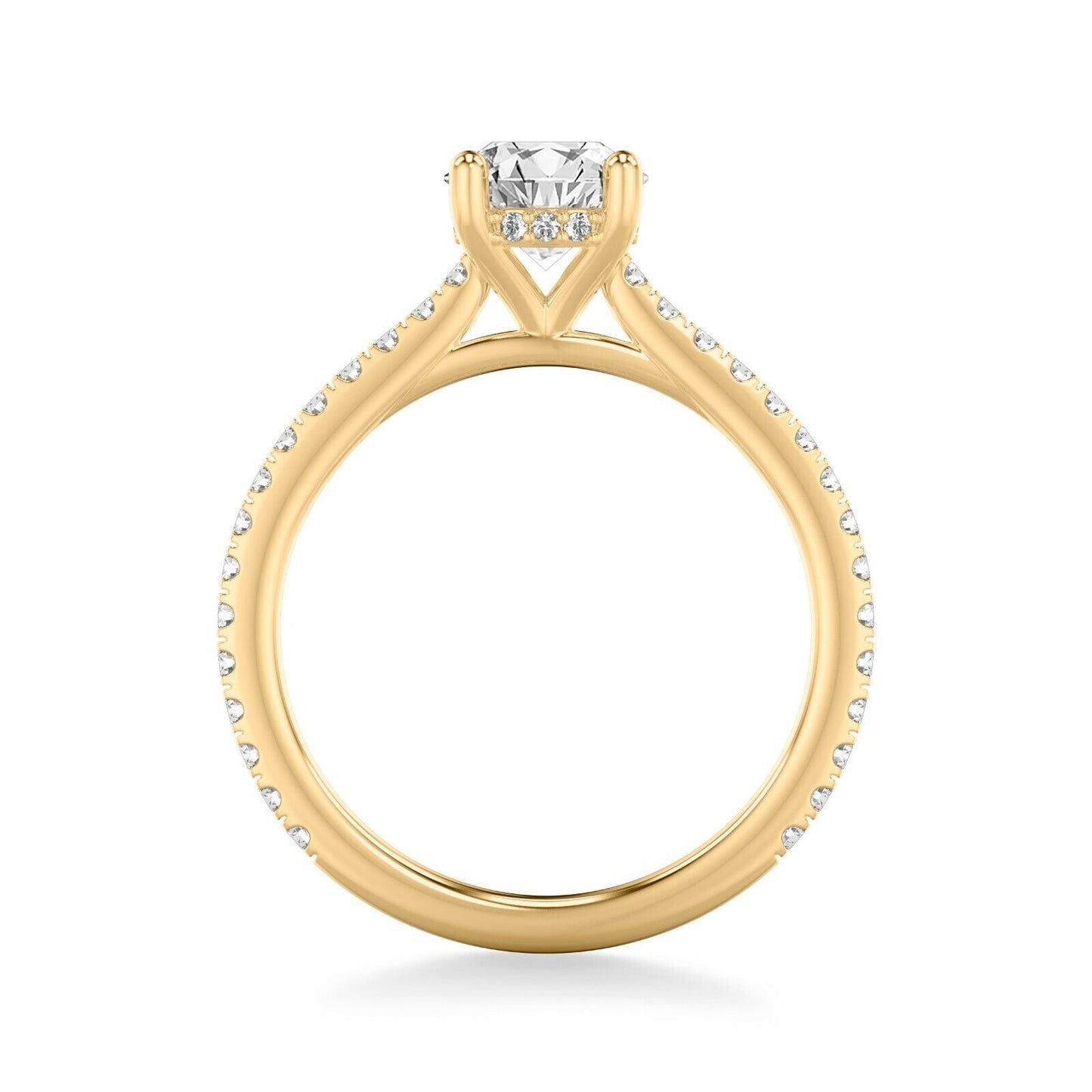 Real 14k Yellow Gold IGI Certified 1.25CT Lab Created Diamond Ring Round VS - Reva Jeweler